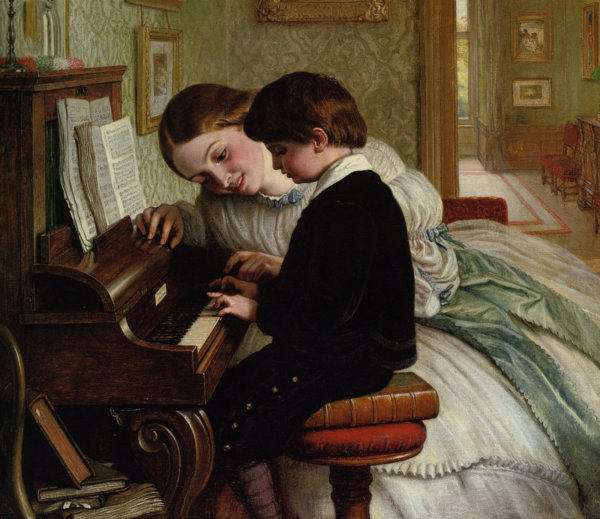 Main Product Photo of Music Lesson Painting by Charles West Cope