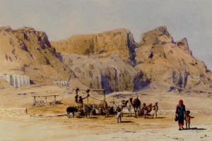 A Camel Train At Aden by Charles Wilda - Oil Painting Reproduction