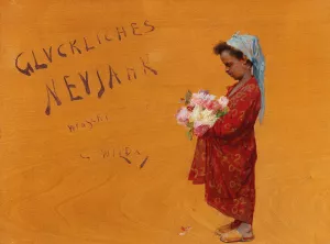 Happy New Year by Charles Wilda Oil Painting