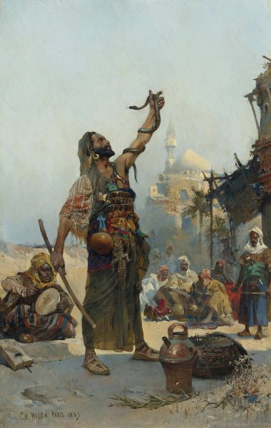 Main Product Photo of The Snake Charmer  Painting by Charles Wilda