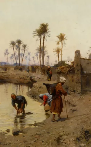 The Watercarriers by Charles Wilda Oil Painting