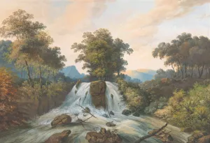 Gezicht op de rivier van Kema, Waterhaalplaats by Charles William Meredith Van De Velde Oil Painting