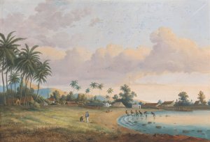 Gezicht te Anjer Java by Charles William Meredith Van De Velde Oil Painting
