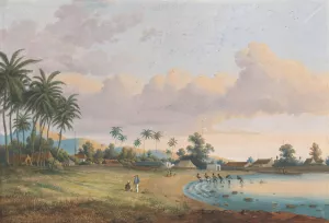 Gezicht te Anjer Java by Charles William Meredith Van De Velde Oil Painting