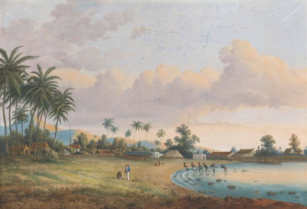 Gezicht te Anjer Java  by Charles William Meredith Van De Velde - Hand-Painted Oil Painting Reproduction