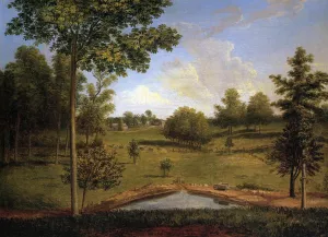 Landscape Looking Towards Sellers Hall from Mill Bank Oil painting by Charles Willson Peale