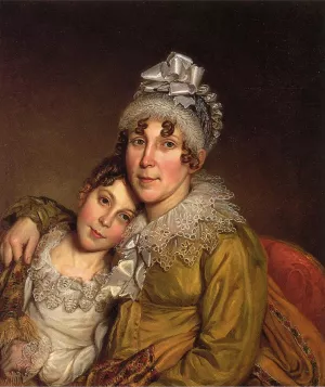 Mother Caressing Her Convalescant Daughter by Charles Willson Peale - Oil Painting Reproduction
