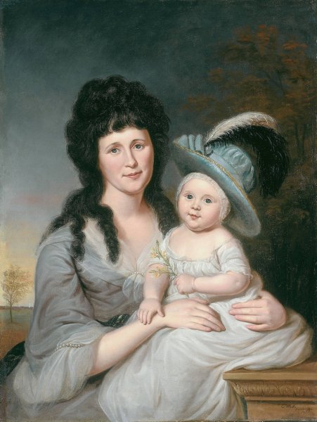 Mrs. John Nicholson  by Charles Willson Peale - Hand-Painted Oil Painting Reproduction