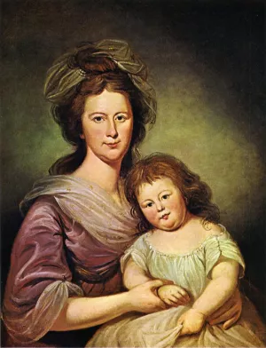 Mrs. Thomas Leiper and Her Daughter, Helen Hamilton Leiper by Charles Willson Peale Oil Painting