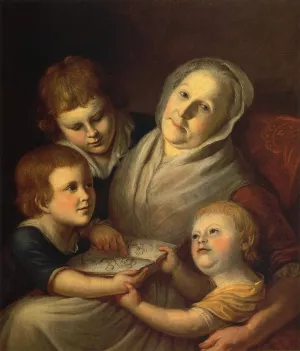 The Artist's Mother, Mrs. Charles Peale, and Her Grandchildren by Charles Willson Peale - Oil Painting Reproduction