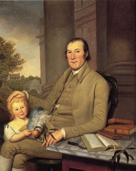William Smith and His Grandson by Charles Willson Peale - Hand-Painted Oil Painting Reproduction