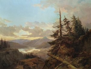 Norwegian Landscape in the Light of Early Morning by Charles Xv Of Sweden Oil Painting