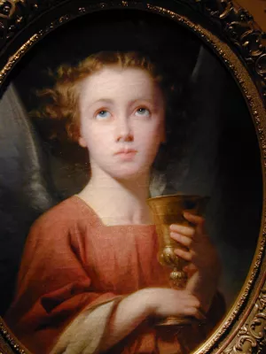 An Angel Holding a Chalice [detail #1] by Charles Zacharie Landelle - Oil Painting Reproduction