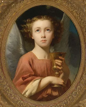 An Angel Holding a Chalice by Charles Zacharie Landelle Oil Painting