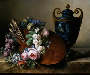 Still Life. An Homage to Van Spaendonck by Charlotte Eustace Sophie De Fuligny-Damas Oil Painting