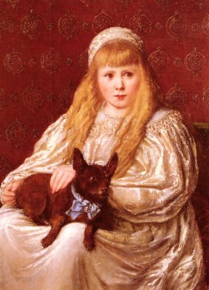 The Blue Ribbon by Charlotte Major Wyllie Oil Painting