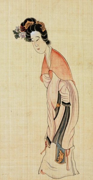 A Lady  by Chen Hongshou - Hand-Painted Oil Painting Reproduction