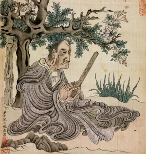 A Lohan (after Kuan-hsiu) by Chen Hongshou A Lohan (after Kuan-hsiu) by Chen Hongshou Oil Painting