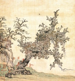 An Ancient Tree by Chen Hongshou Oil Painting