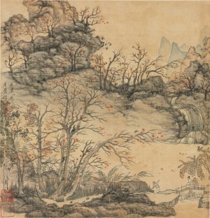Autumn Landscape by Chen Hongshou Oil Painting