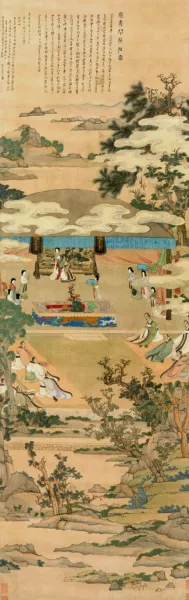 Lady Xuanwen Giving Instruction on the Rites of Zhou by Chen Hongshou Lady Xuanwen Giving Instruction on the Rites of Zhou by Chen Hongshou Oil Painting