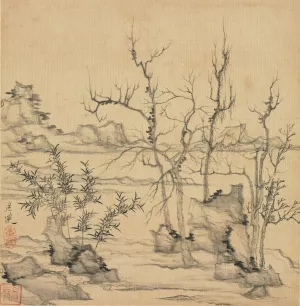 Landscape in the Style of Ni Zan by Chen Hongshou Oil Painting