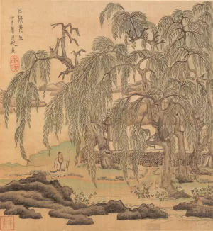 Mr. Five Willows by Chen Hongshou Mr. Five Willows by Chen Hongshou Oil Painting