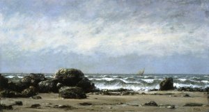 A Costal Landscape by Cherubino Pata Oil Painting
