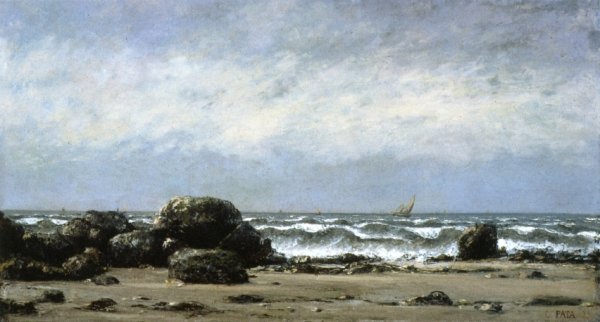 A Costal Landscape by Cherubino Pata - Hand-Painted Oil Painting Reproduction