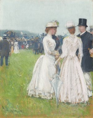 Au Grand Prix de Paris by Childe Hassam Oil Painting