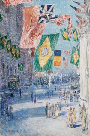 Avenue of the Allies; Brazil, Belgium by Childe Hassam Oil Painting