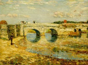Bridge Over the Stour by Childe Hassam Oil Painting