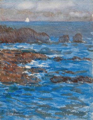Cliffs and Sea, Appeldore by Childe Hassam Oil Painting