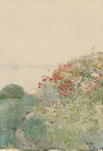 Main Product Photo of Field of Poppies, Isles of Shoals  Painting by Childe Hassam