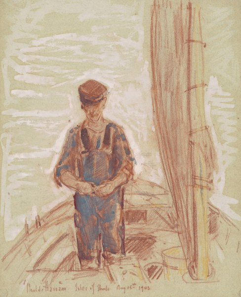 Main Product Photo of Fisherman, Isle Of Shoals  Painting by Childe Hassam