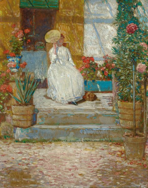 In The Sun  by Childe Hassam - Hand-Painted Oil Painting Reproduction