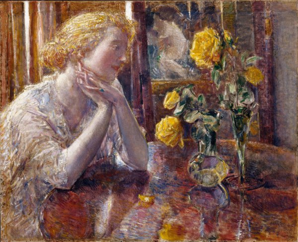 Main Product Photo of Marechal Niel Roses  Painting by Childe Hassam