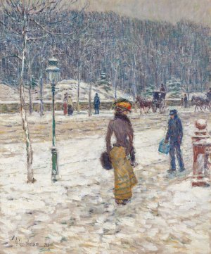 New York Street by Childe Hassam Oil Painting