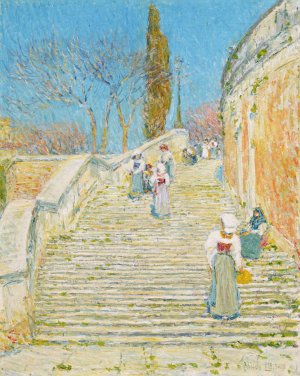 Piazza di Spagna, Rome  by Childe Hassam Oil Painting