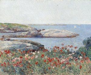Poppies,Isles of Shoals by Childe Hassam Oil Painting