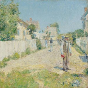 Street In Gloucester by Childe Hassam Oil Painting