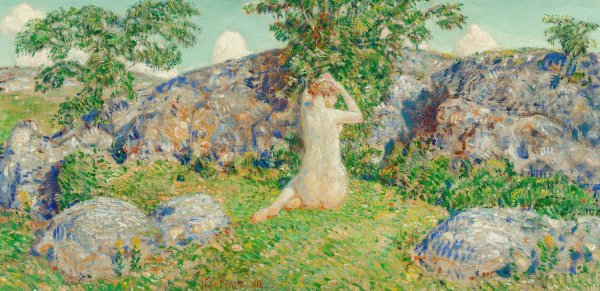 The Rocks of Cape Ann  by Childe Hassam - Hand-Painted Oil Painting Reproduction