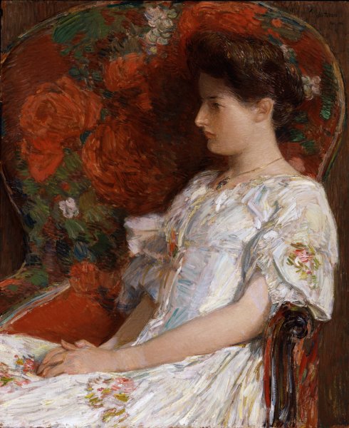 Main Product Photo of The Victorian Chair  Painting by Childe Hassam