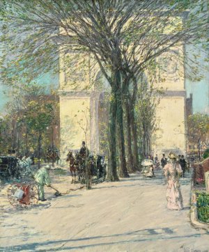 Washington Arch, Spring by Childe Hassam Oil Painting