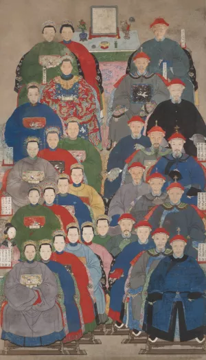 Ancestor Group Portrait by China, Qing Dynasty Oil Painting