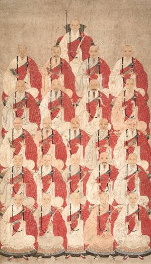 Portrait of Buddhist Monks of Obaku Sect by China, Qing Dynasty Oil Painting