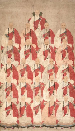Portrait of Buddhist Monks of Obaku Sect by China, Qing Dynasty Oil Painting