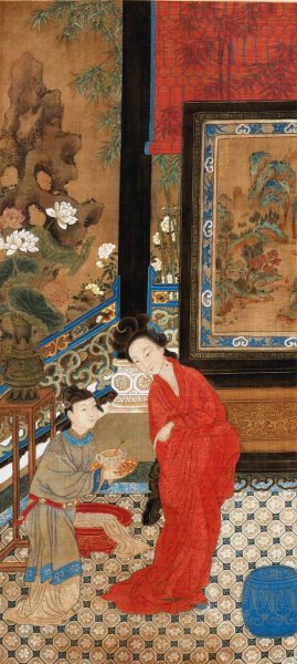 Yang Guifei Leaving the Bath by China, Qing Dynasty Oil Painting