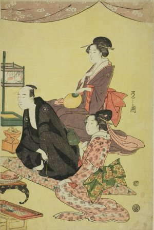 A Banquet Scene Oil painting by Chobunsai Eishi