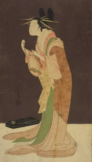 A Selection of Beauty from the Pleasure Quarters by Chobunsai Eishi Oil Painting